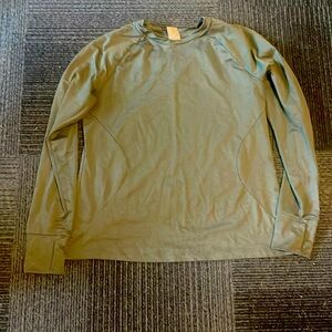 Women's olive green athletic long sleeve shirt size large
